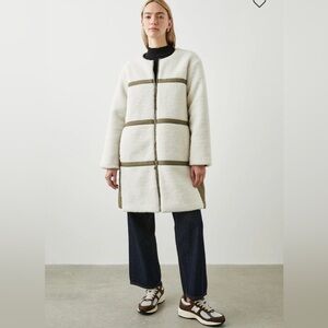 Rails Size L Granger Reversible Sherpa Jacket in Ivory Olive Mix